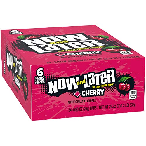 Now & Later Original Taffy Chews Candy, Cherry, 0.93oz 1