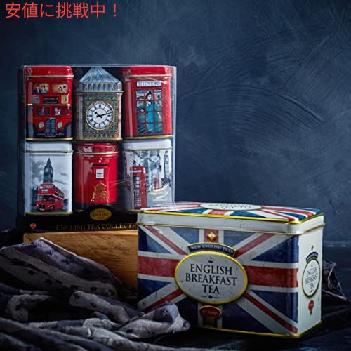 New English Teas 象徴的なロンドンの名所 高級イングリッシュ ルーズ リーフ ティー付きティー缶 6 個 3