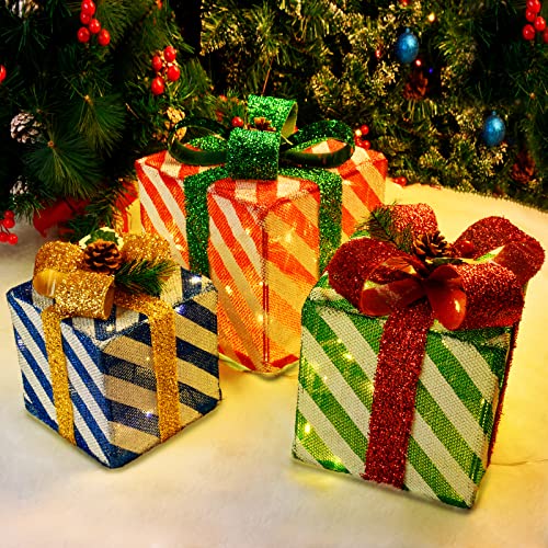 リケニー クリスマスデコレーション ライト付きギフトボックス ライトアップギフトボックス 5