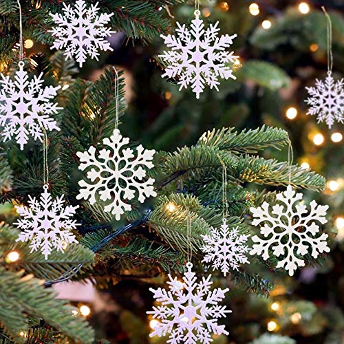 ガスリー 36個パック プラスチック ホワイト スノーフレーク オーナメント クリスマス 5