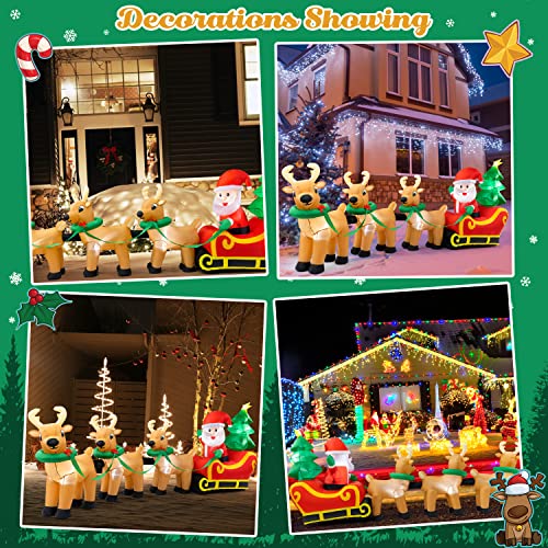 屋外用クリスマスデコレーション、13フィートの照明付きクリスマスインフレータブルサンタクロース 2
