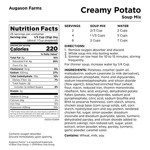 Augason Farms クリーミー ポテト スープ ミックス #10 缶 44 オンス 3