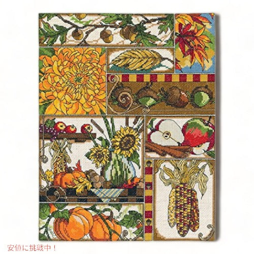 Janlynn 14 Count Autumn Montage Counted Cross Stitch Kit、11-Inch x 14-Inch 1