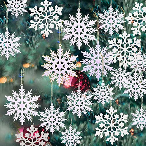ガスリー 36個パック プラスチック ホワイト スノーフレーク オーナメント クリスマス 1