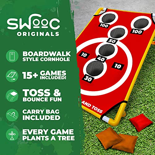 SWOOC Games - コニーアイランドトス - ボードウォークにインスパイアされたコーンホールバウンスゲーム キャリーケース付き 1