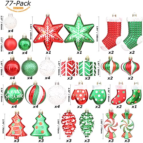 Sea Team 77個パック クリスマスボール クリスマスオーナメントセット (エルフ) 3