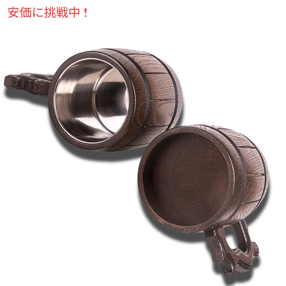 Set of 6 Handmade Wooden Beer Mug Eco Friendly 6個入りの手作り木製ビールマグ　エコフレンドリー 5