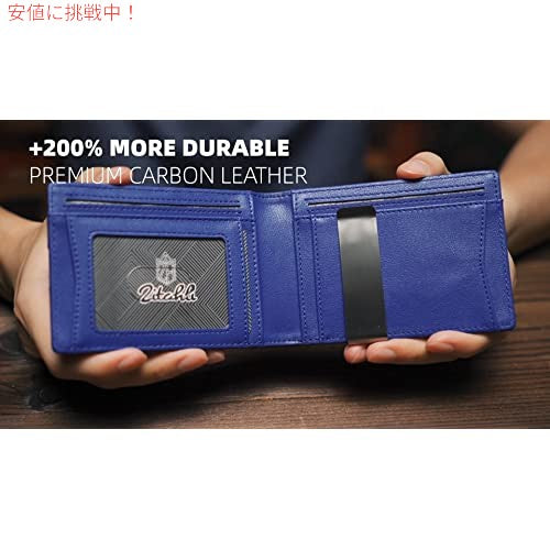 Zitahli スリム RFID ウォレット 二つ折りレザーウォレット ミニマリスト  IDウィンドウと12個のカードスロット付き 5