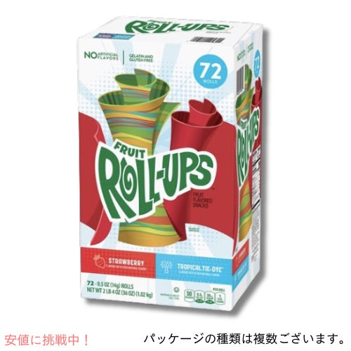 Betty Crocker Fruit Roll-Ups Variety Pack  72 ct. ベティクロッカー フルーツ ロールアップ バラエティパック 72個入り [ストロベリー / トロピカルタイダイ] 3