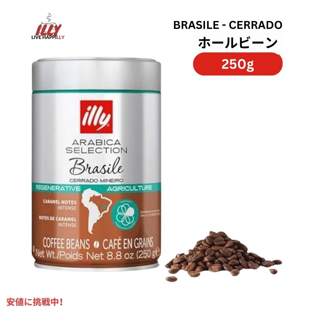イリー illy ホールビーン コーヒー豆 アラビカセレクション ブラジル セラード ミネイロ ミディアムロースト 8.8オンス Whole Bean Coffee Brasile 1