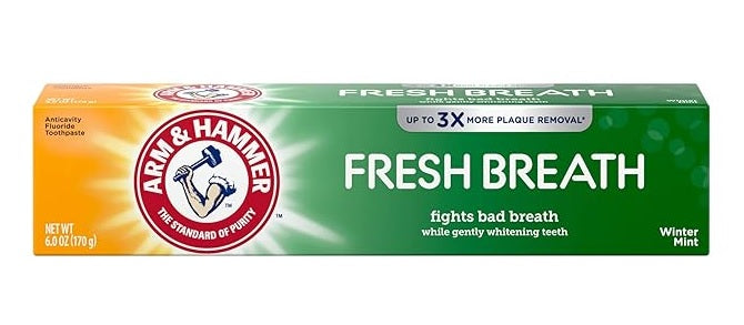 ARM & HAMMER アドバンストホワイト ブレスフレッシュニング歯磨き粉 - 6オンスチューブ1本、ウィンターミント - フルオリド歯磨き粉 1