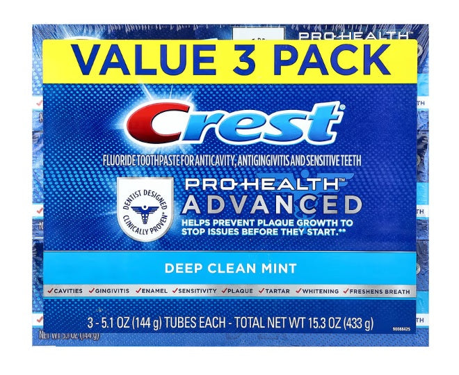 Crest Pro-Health Advanced フッ素入り歯磨き粉 ディープクリーンミント 3パック 5.1オンス 1