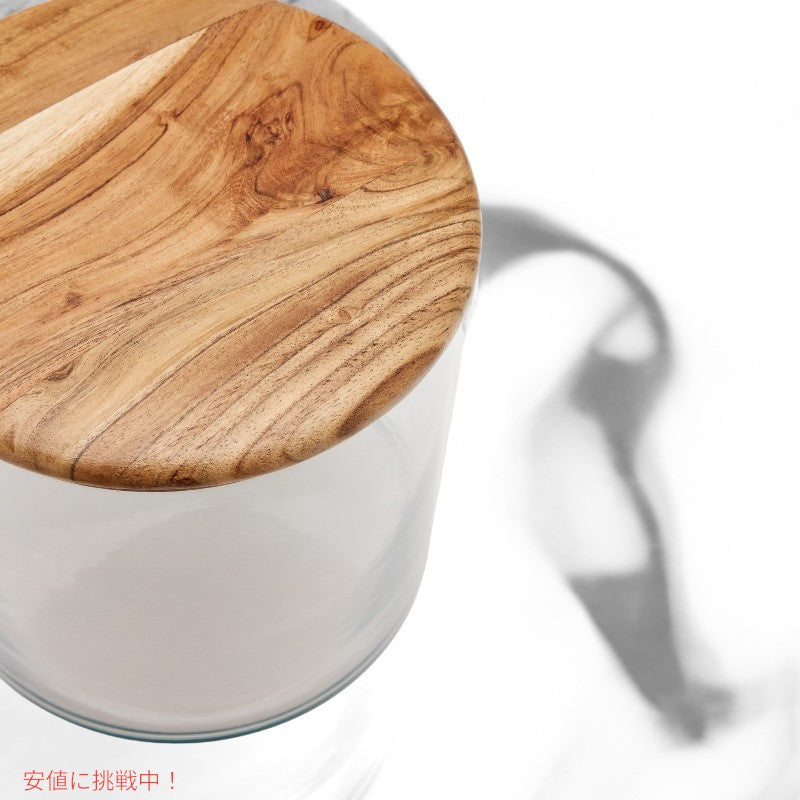 Anchor Hocking 蓋付きガラストライフルボウル 3リットル Anchor Hocking Glass Trifle Bowl with Lid 104 oz Glass Salad Bowl with Acacia Wood Lid 5