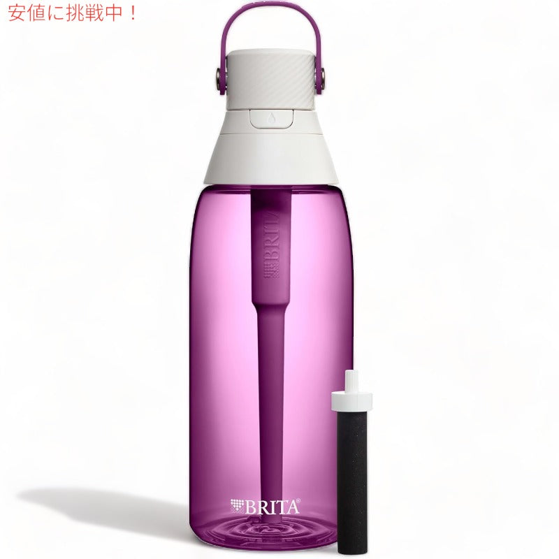 BRITA ブリタ フィルター付き ウォーターボトル 36oz プレミアムフィルター付きウォーターボトル、オーキッド 1