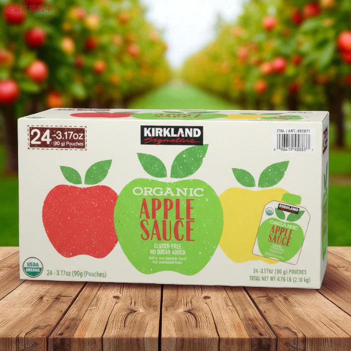カークランドシグネチャー Kirkland Signature オーガニックアップルソース Organic Applesauce 90g x 24個入り 2