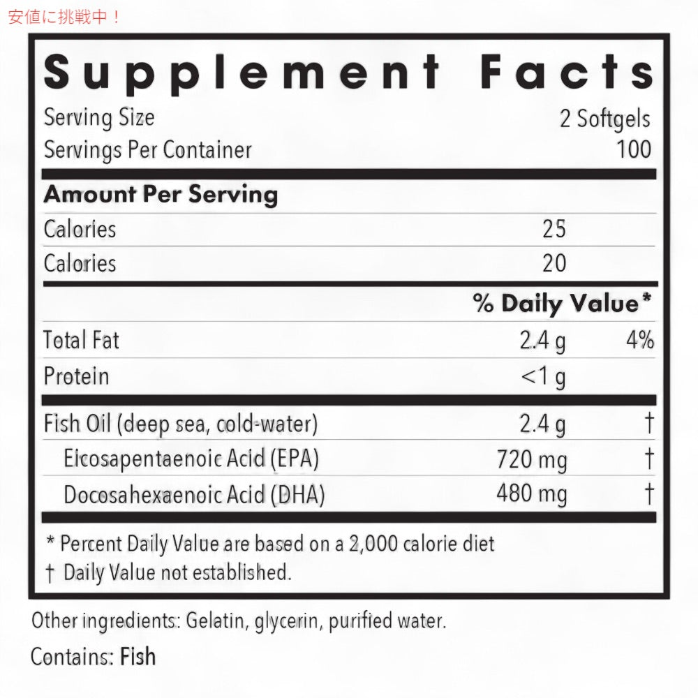 Allergy Research Group アレルギーリサーチグループ  Super EPA フィッシュオイル 60錠 ソフトジェル EPA + DHA サプリメント 60 softgels 2