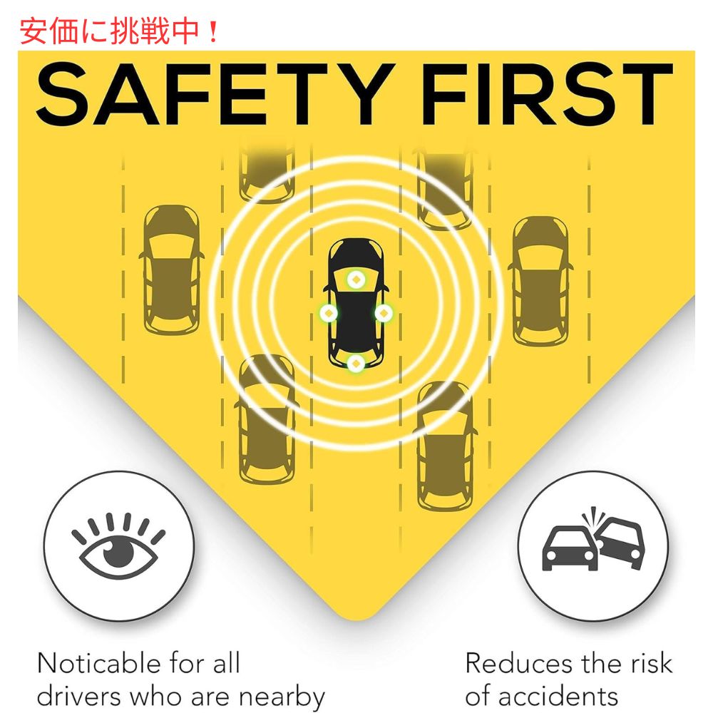 Assured Signs吸盤付きベビーオンボードサイン2個セット5インチ×5インチ黄色厚めのベースBaby On Board Sign w/ Suction Cups 2pcs 5x5inch Yellow Thick Base 4