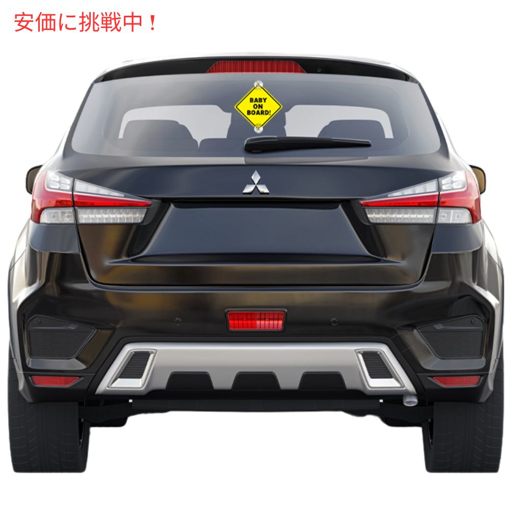 Assured Signs吸盤付きベビーオンボードサイン2個セット5インチ×5インチ黄色厚めのベースBaby On Board Sign w/ Suction Cups 2pcs 5x5inch Yellow Thick Base 6