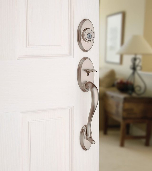 クイックセット Shelburne シングルシリンダーハンドセット Kwikset 9800-107 2