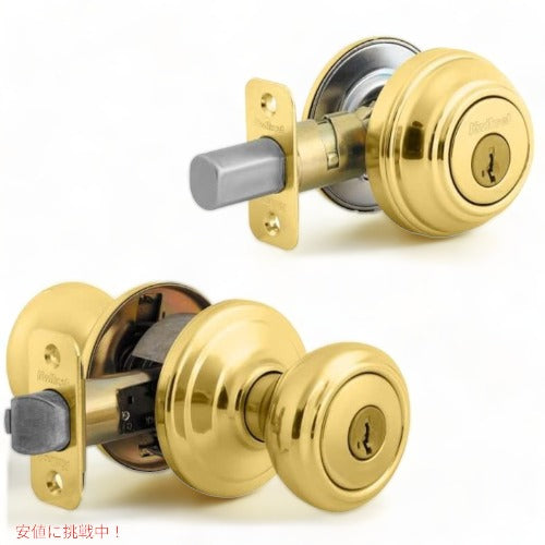 クイックセット キャメロン 鍵付きエントリードアノブ＆シングルシリンダーデッドボルト Kwikset 1