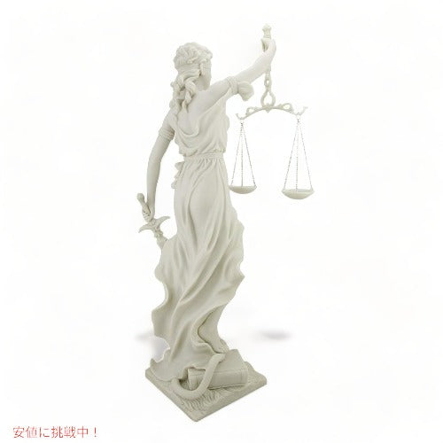 Lady Justice Roman Goddess 正義の女神テミス像 大理石仕上げ オブジェ インテリア置物 3
