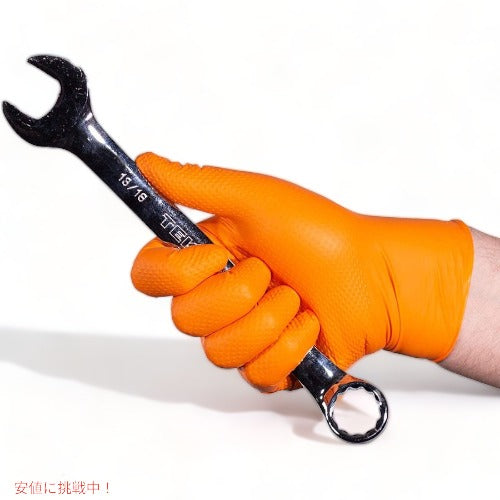 グローブワークス ニトリルグローブ オレンジ Lサイズ 1000枚 GLOVEWORKS HD 　手袋　使い捨て手袋まとめ買いアメリカーナがお届け! 3