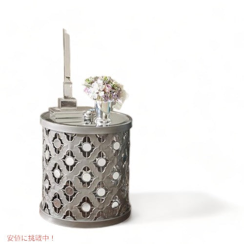 Madison Park Arian Quatrefoil Mirror Accent Table Silver See bel アメリカーナがお届け! 1