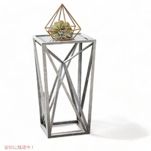 Madison Park Zee Silver Angular Mirror Accent Table マディソンパーク ミラー アメリカーナがお届け! 1