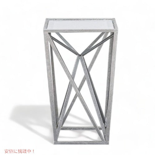 Madison Park Zee Silver Angular Mirror Accent Table マディソンパーク ミラー アメリカーナがお届け! 2