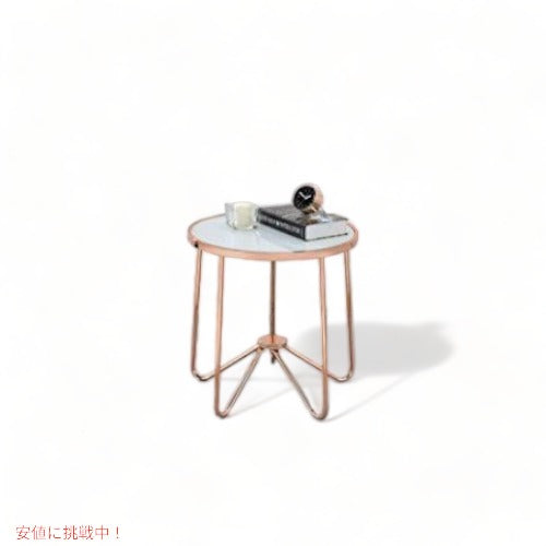 サイドテーブル エンドテーブル ラウンド Glass & Rose Gold アメリカーナがお届け! 1
