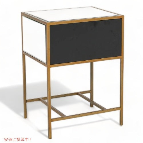 輸入テーブル Essa ミラー サイド テーブル 引き出し付きアメリカ輸入家具　アメリカ輸入雑貨 鏡テーブル アメリカーナがお届け! 2