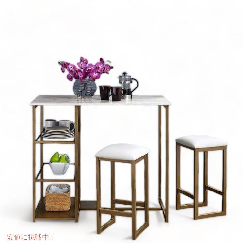 Dorel Living パブセット テーブルセット 小 3点セットアメリカ輸入家具　アメリカ輸入雑貨 アメリカーナがお届け! 1