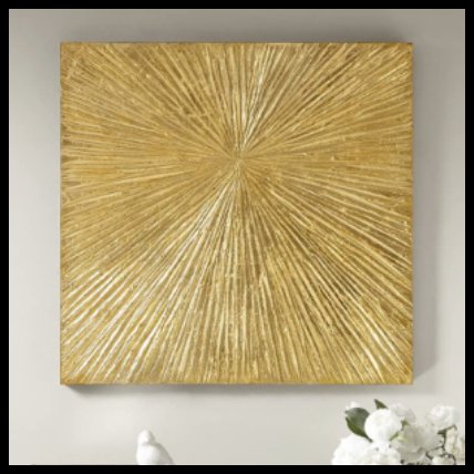 Madison Park Signature アブストラクト メタリック レジンアート ゴールド 壁掛けアート Signature Sunburst Wall Art Gold 2