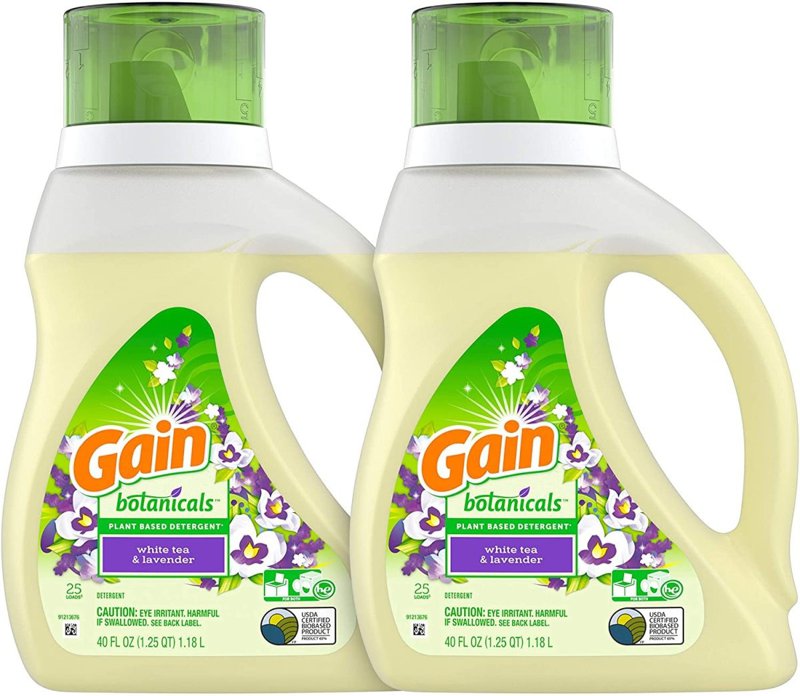 ゲイン 液体洗濯洗剤 Gain 植物性 40オンス 2本入 25ロード ホワイトティー＆ラベンダー 1