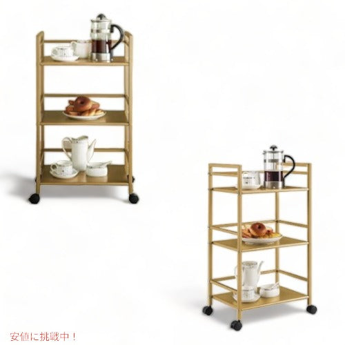 Novogratz ユーティリティーカート サービングカート 3段 キッチンワゴン Helix Small Bar Cart