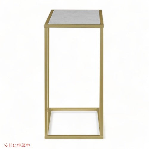 お部屋を華やかに サイドテーブル 大理石風 白/ゴールドアメリカ輸入家具　アメリカ輸入雑貨 アメリカーナがお届け! 2