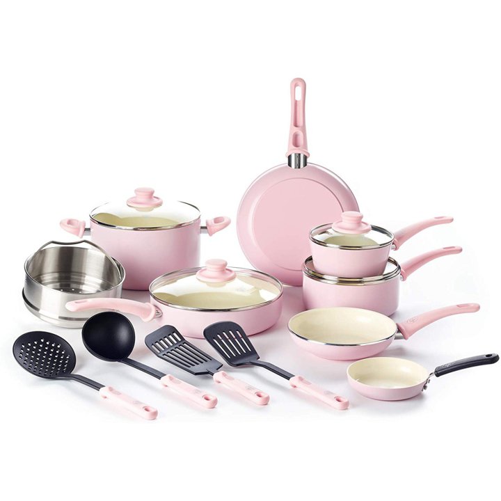 16点set調理器具セット ソフトグリップ セラミック Pink アメリカーナがお届け! 2