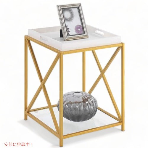 エンドテーブル サイドテーブル メタリック White / Gold アメリカーナがお届け! 2
