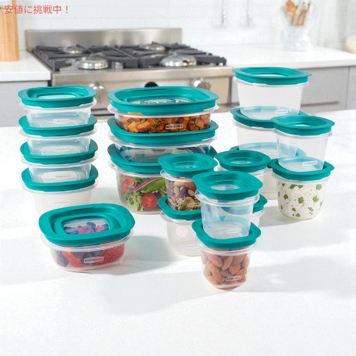 ラバーメイド Rubbermaid EasyFindLids スナップベース付き 食品保存容器 蓋付き 19個セット（計38点）クリア/ブルー Food Storage Containers 4