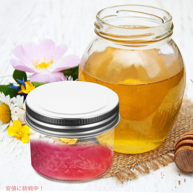 Ball ボール 118ml キルト クリスタル ゼリー ジャー 蓋・バンド付き 12個パック レギュラーマウス 4oz Quilted Crystal Jelly Jar with Regular Mouth 12ct 5