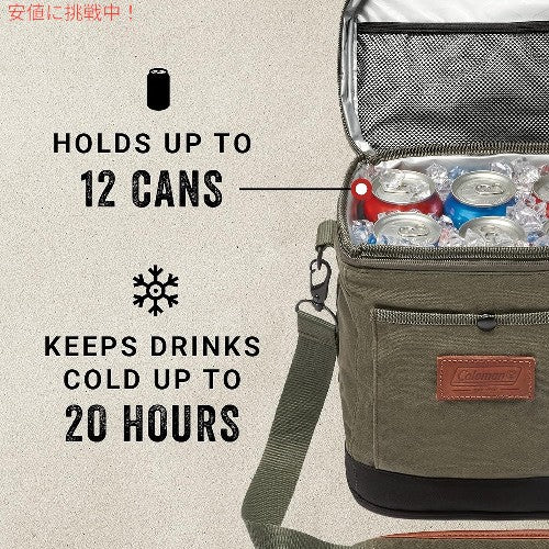 Coleman コールマン Banyan Series Portable Soft Cooler Leak-Proof Tote Bag 12 can ポータブル ソフトクーラー 保冷 防漏 トートバッグ  キャンバス地 Olive 3