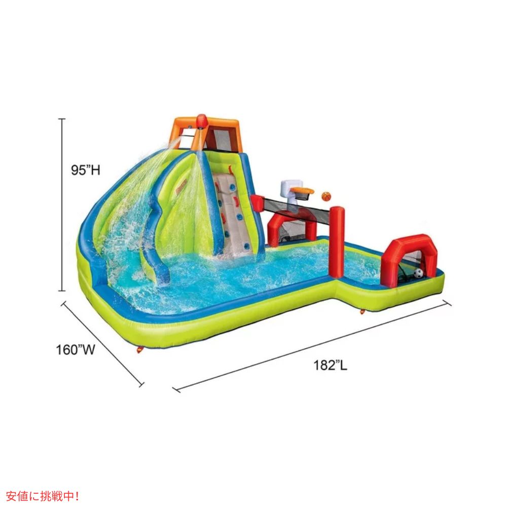 Banzai バンザイ アクアスポーツ ウォーターパーク キッズ インフレータブルプール 滑り台 ブロワー付き Aqua Sports Water Park 7