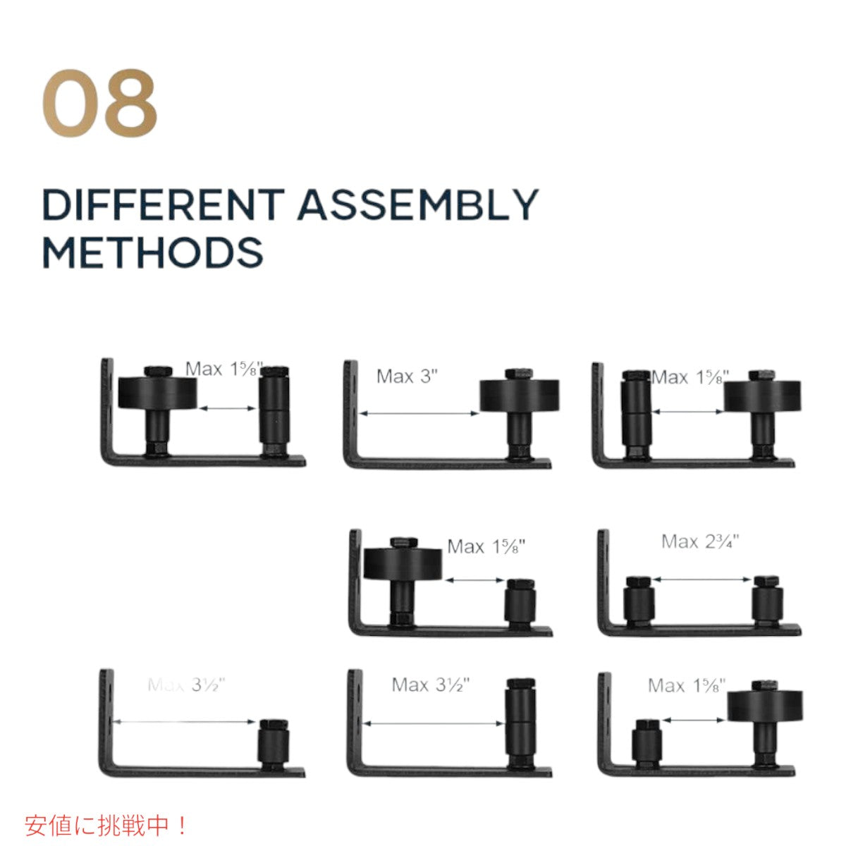 EaseLife スライディングバーンドア用調整式フロアガイド EaseLife Adjustable Floor Guide for Sliding Barn Door 2