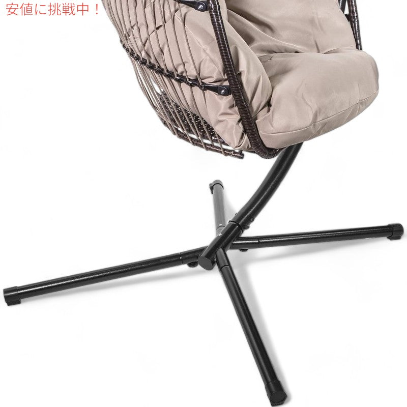 Barton プレミアムエッグチェア ハンギングチェア ベージュ/ディープクッション ソフトPremium Egg Chair Egg Style Hanging Chair Beige 5