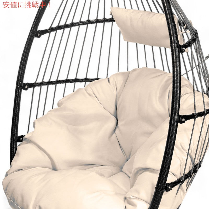 Barton プレミアムエッグチェア ハンギングチェア ベージュ/ディープクッション ソフトPremium Egg Chair Egg Style Hanging Chair Beige 7