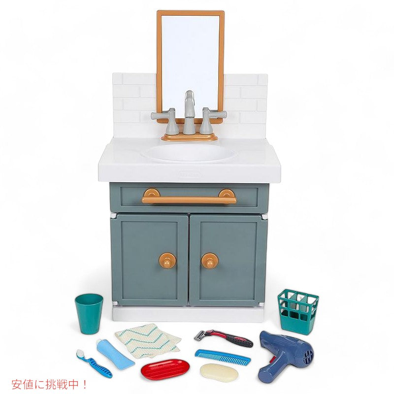 Little Tikes 初めてのバスルームシンク 本物の動く蛇口付き 子供向けごっこ遊び Little Tikes First Bathroom Sink Ages 2+ Grey 3