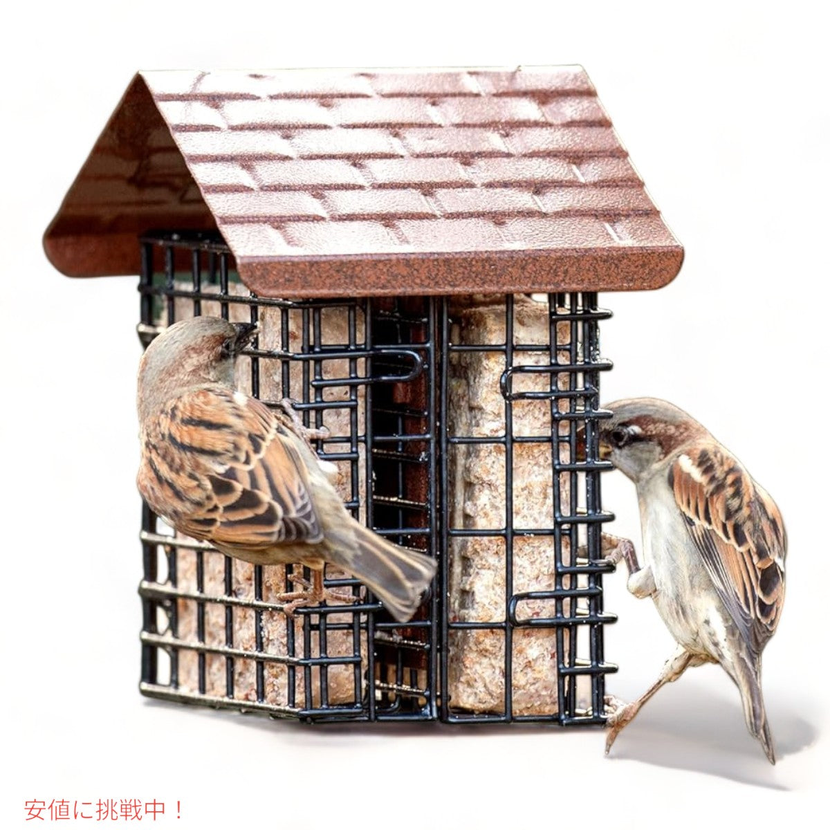 モアバード ダブルスート ケージ バードフィーダー ウェザーガード屋根付き ダブルロック式 More Birds Double Suet Cage Bird Feeder 2