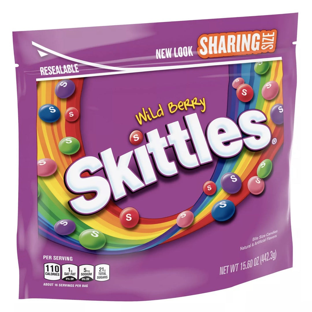 Skittlesスキトルズ  Wild Berry Sharing Size フルーツキャンディー ワイルドベリー シェアリングサイズ 442.3g（15.6oz） 1
