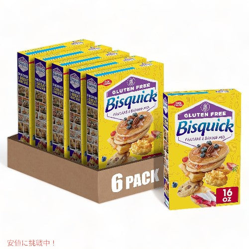【6箱セット】Betty Crocker ベティークロッカー Bisquick パンケーキ & ベーキングミックス グルテンフリー 453g Pancake&Baking Mix Gluten Free 16oz 1