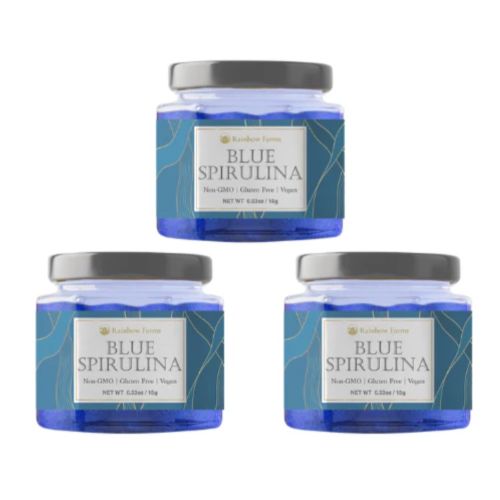 ブルースピルリナ Blue Spirulina 15g　無香料　無着色 遺伝子組み換え不使用 NON-GMO, Gluten Free, Vegan レインボーファームズ 3個セット 1